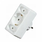 Commel Trostruki razdelnik 2 x Euro 2,5A 250V + suko beli | Eponuda.com