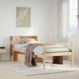 vidaXL Krevet s regalom za knjige bez madraca 100 x 200 cm od borovine