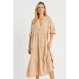 Cool & Sexy Women's Loose Midi Dress Camel Q982 | shoptok.hr