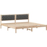  Krevetna konstrukcija s uzglavljem Tamno siva 200 x 200 cm | shoptok.hr