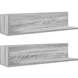 vidaXL Stenske police 2 kosa siva sonoma 75x16,5x16,5 cm inž. les | Shoptok.si
