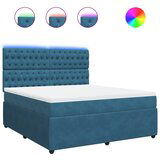 vidaXL Box spring postelja z vzmetnico modra 180x200 cm žamet, (21308384) | Shoptok.si