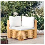 Kutna vrtna sofa s krem jastucima od masivne tikovine | shoptok.hr