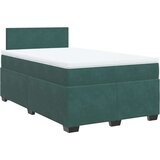 vidaXL Box spring postelja z vzmetnico temno zelen 120x190 cm žamet | Shoptok.si