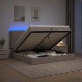  Krevet od pjene s madracem i LED-om Sivosmeđa 200 x 200 cm | shoptok.hr