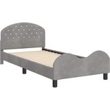 Krevet za djecu s uzglavljem Svjetlosiva 90 x 200 cm Baršun | shoptok.hr