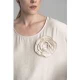 FASHION Beige oversize blouse with a decorative flower | shoptok.hr