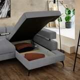 Hom`in KOTNA SEDEŽNA GARNITURA, šenilja temno siva | Shoptok.si