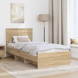  Krevetna konstrukcija s uzglavljem Sonoma hrast 80 x 200 cm | shoptok.hr