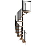 Minka Spiralno stopnišče Paris (Premer: 140 cm, Črne barve, Barva stopnice: Bukev rjava, Višina nadstropja: 282 cm) | Shoptok.si