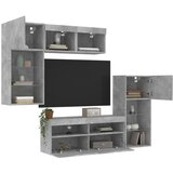vidaXL 5-dijelni zidni TV elementi s LED svjetlima boja betona drveni | shoptok.hr