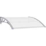 vidaXL Nadstrešek za vrata siv in prozoren 120x80 cm PC, (20610036) | Shoptok.si