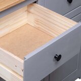 vidaXL Komoda od masivne borovine siva 93x40x80 cm asortiman Panama | shoptok.hr