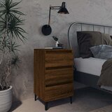  Noćni ormarić s metalnim nogama boja smeđeg hrasta 40x35x69 cm | shoptok.hr