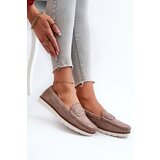 EVENTO Women's Dark Beige Faux Suede Loafers Nestalia | shoptok.hr