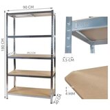 Malatec Kovinski skladiščni regal - 5 polic, 180 × 90 × 40 cm, do 875 kg | Shoptok.si