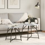 vidaXL Stranska miza 2 kosa Siva Sonoma, les in kovina | Shoptok.si