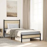 Furnova Kovinski posteljni okvir brez vzmetnice sonoma hrast 90x190 cm, (21935596) Cene