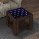 Furnova Klubska mizica LED rjavi hrast 53x53x45 cm inženirski les, (21915200) Cene
