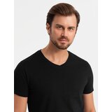Ombre BASIC men's V-neck cotton t-shirt set - black/white/blue | Eponuda.ba