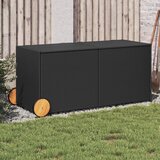  The Living Store Vrtna škatla za shranjevanje s kolesi črna 283L poli ratan - Vrtna Škatla Za Shranjevanje, (21464316) Cene