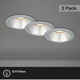 BRILONER 7042-034-SADA Set od 3 ugradnih stropnih svetala za kupatilo 1xGU10/9W/230V srebrna | Eponuda.com
