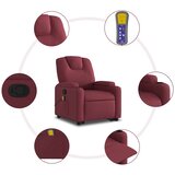  Masažni naslonjač na podizanje od tkanine crvena boja vina | shoptok.hr