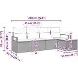  Set sofe s jastukom 5 pcs Smeđa poliratan | shoptok.hr