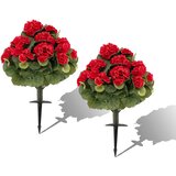 Costway Komplet umetnih cvetov rdeče pelargonije, 2 kosa, (5000357772) Cene