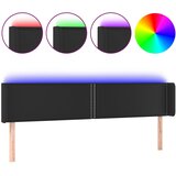 Maison Chic led posteljno vzglavje - vzglavna omarica - nočna omarica črno 183x16x78/88 cm umetno usnje, (21712572) Cene