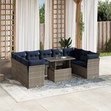  Vrtni set od 10 dijelova s jastucima, sivi poliratan | shoptok.hr