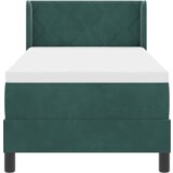 Box Spring Postelja z Vzmetnico Temno Zeleno 80x200 cm Žamet, (22050285) | Shoptok.si