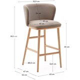 Kave Home Svetlo rjav barski stol (višina sedeža 65 cm) Ciselia – | Shoptok.si