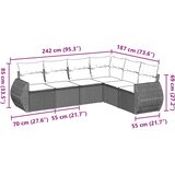  6-dijelni set vrtnih sofa s jastucima crni od poliratana | shoptok.hr