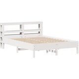 vidaXL Posteljni okvir z vzglavjem bel 140x190 cm trdna borovina, (21311043) | Shoptok.si