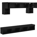  TV zidne jedinice s LED-om 6 kom. Crni hrast Konstruirano drvo | shoptok.hr