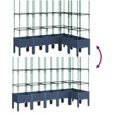  Vrtna sadilica s rešetkom plava siva 120x120x142,5 cm PP | Eponuda.com