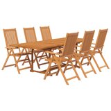  7-dijelni vrtni blagovaonski set od masivnog bagremovog drva 160-240 cm | shoptok.hr