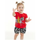 Denokids Ballerina Zebra Baby Girl T-shirt Poplin Shorts Set Cene