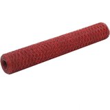 vidaXL Žična mreža za ograjo jeklo s PVC oblogo 25x1 m rdeča Cene