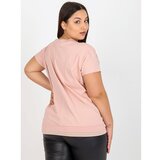Fashion Hunters Dusty pink plus size blouse with gold print Cene