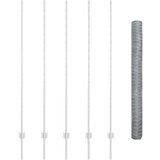 vidaXL Ograjni stebri 10 kos U-kanal 160 cm Galvanizirano jeklo, Šesterokotna ograja 1.6x10 m Galvanizirano jeklo | Shoptok.si