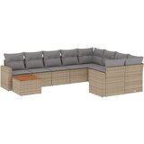  10-dijelni set vrtnih sofa s jastucima bež od poliratana | shoptok.hr