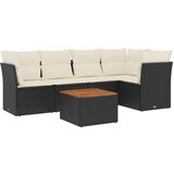  The Living Store Vrtna sedežna garnitura 6-delna z blazinami črna poli ratan - Vrtna Sedežna Garniture, (21443638) | Shoptok.si