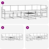  Set vanjskih sofa s jastukom 7 pcs Bijela i bež Poliester | shoptok.hr