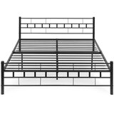 ModernHome metalni krevet 140 x 200 cm s letvičastom podnicom, crni | shoptok.hr