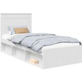  Konstrukcija postelje Bela 100 x 200 cm Masivno borovo les, (5000103705) | Shoptok.si
