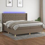 The Living Store Box spring postelja z vzmetnico LED taupe 200x200 cm blago - Box Spring Postelja, (21516190) | Shoptok.si
