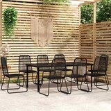  7-dijelni vrtni blagovaonski set crni | shoptok.hr