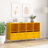 vidaXL Komoda gorčično rumena 135x39x73,5 cm hladno valjano jeklo | Shoptok.si